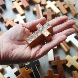 Handmade Wooden Pocket Crosses by Dennehey Design Co., gift giving detail photo 2