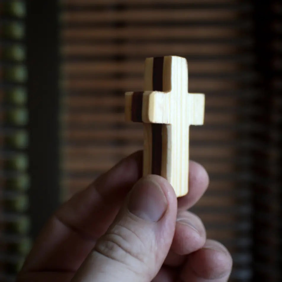 Handmade Wooden Pocket Crosses by Dennehey Design Co., gift giving detail photo 10