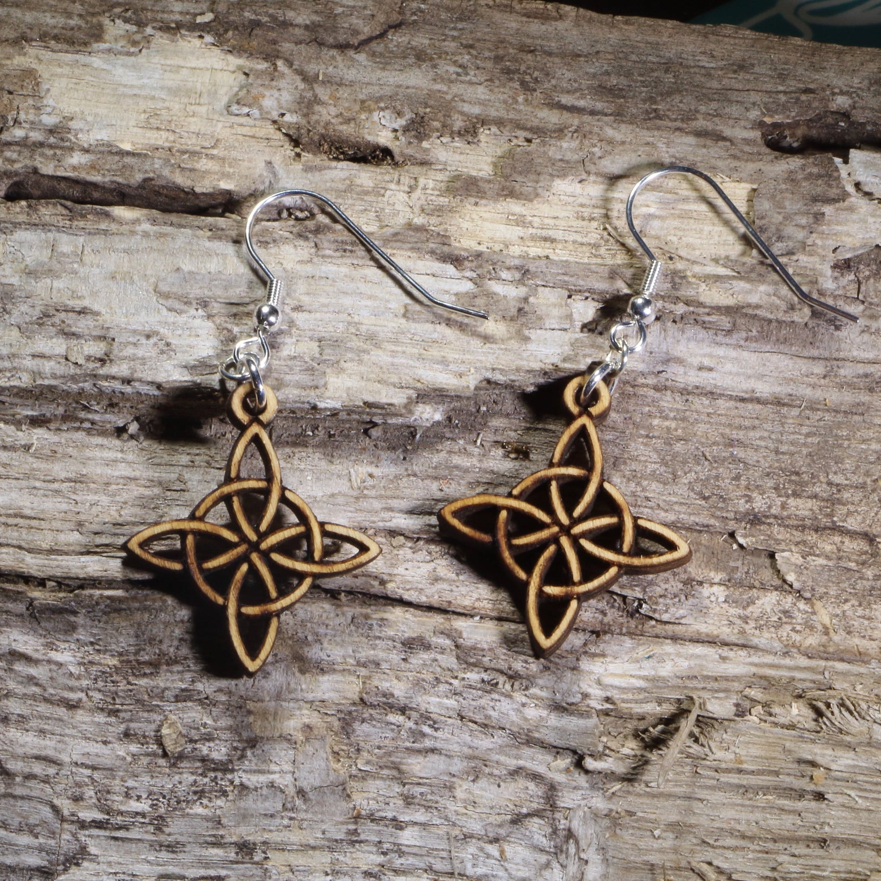 Celtic Knot Wooden Dangle Earrings | Irish Celtic Jewelry by Cate's Concepts, LLC