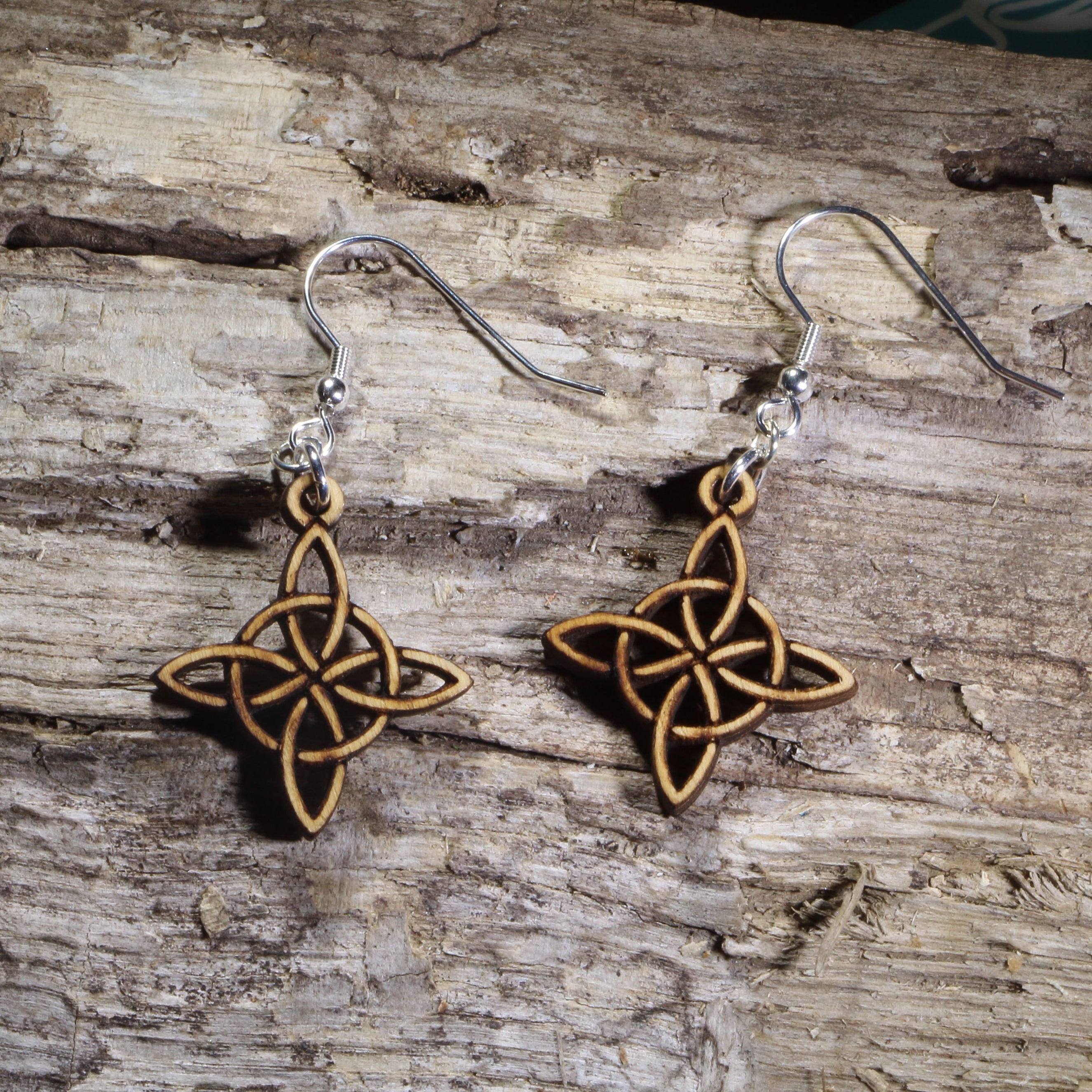 Celtic Knot Wooden Dangle Earrings | Irish Celtic Jewelry by Cate's Concepts, LLC