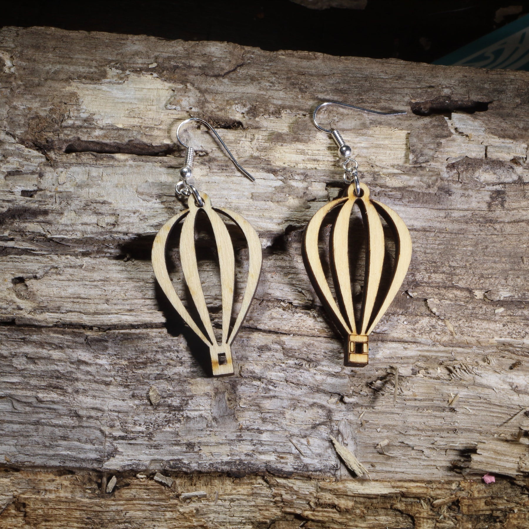 Hot Air Balloon Wooden Dangle Earrings | Travel Jewelry by Cate's Concepts, LLC