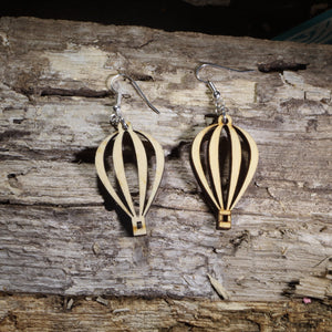Hot Air Balloon Wooden Dangle Earrings | Travel Jewelry by Cate's Concepts, LLC