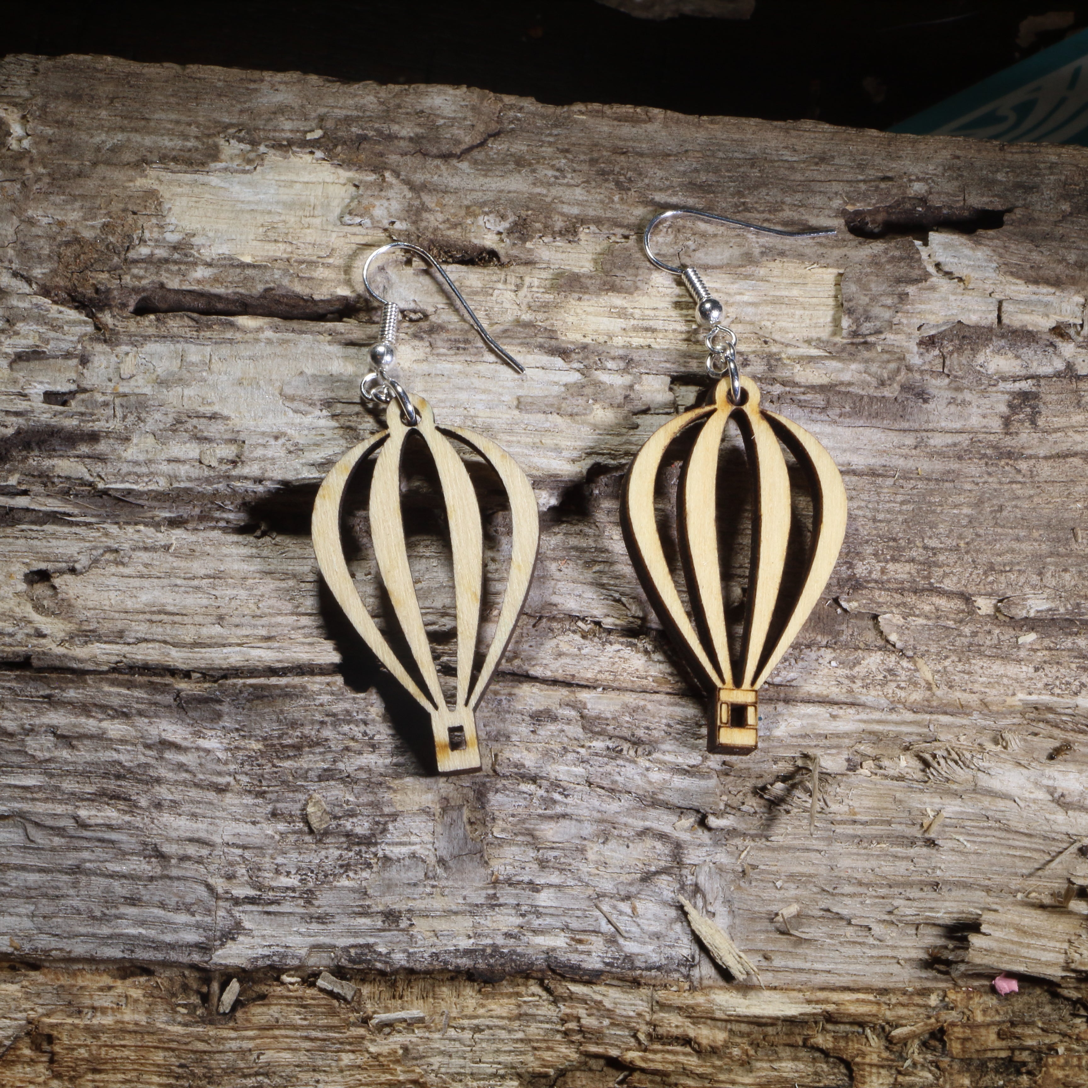 Hot Air Balloon Wooden Dangle Earrings | Travel Jewelry by Cate's Concepts, LLC