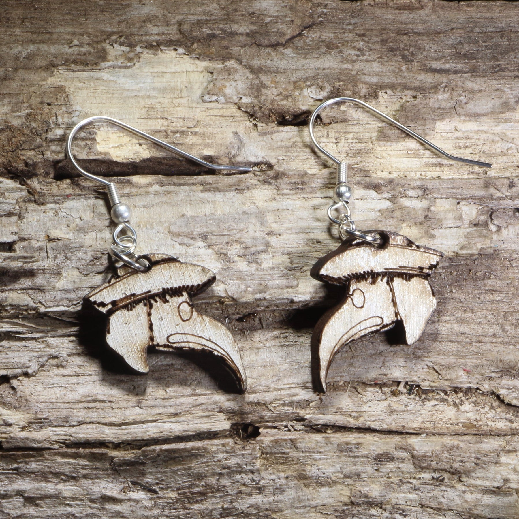 Plague Doctor Mask Wooden Dangle Earrings | Gothic Jewelry by Cate's Concepts, LLC