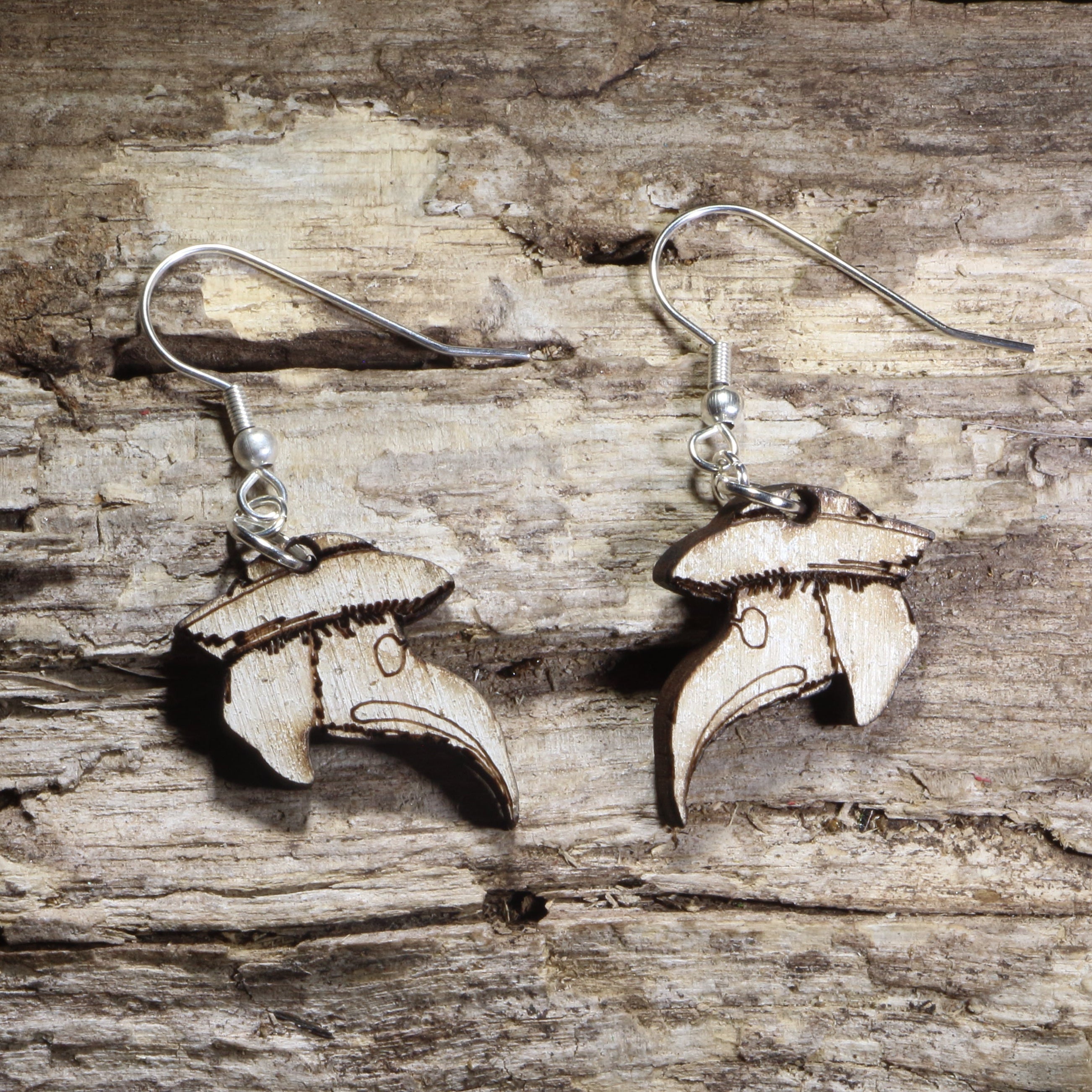 Plague Doctor Mask Wooden Dangle Earrings | Gothic Jewelry by Cate's Concepts, LLC