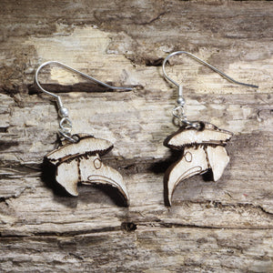 Plague Doctor Mask Wooden Dangle Earrings | Gothic Jewelry by Cate's Concepts, LLC