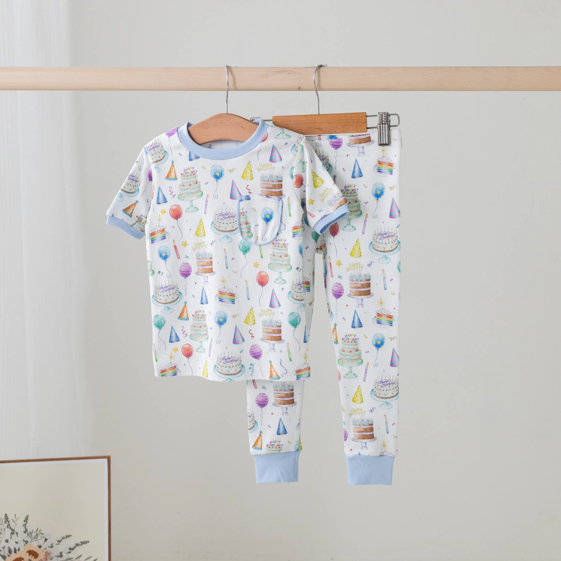 Happy Birthday Organic Cotton Pajama Set by Nola Tawk, Southern food gift main product photo
