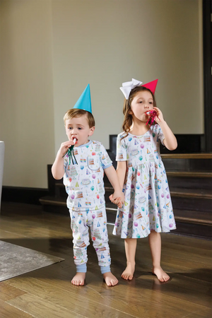 Happy Birthday Organic Cotton Pajama Set by Nola Tawk, Southern food gift detail photo 4