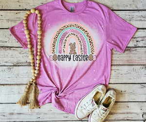 Happy Easter Bleached Shirt by Southern Backroad Tees LLC, Southern lifestyle apparel main product photo