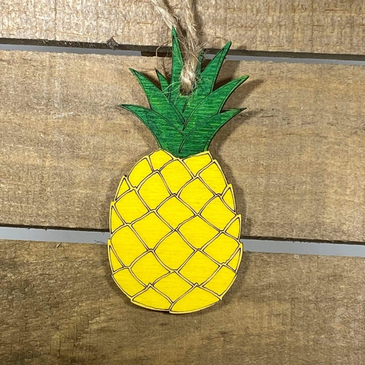 Hawaiian Pineapple Wooden Ornament | Tropical Christmas Decor by Cate's Concepts, LLC, Southern home decor main product photo