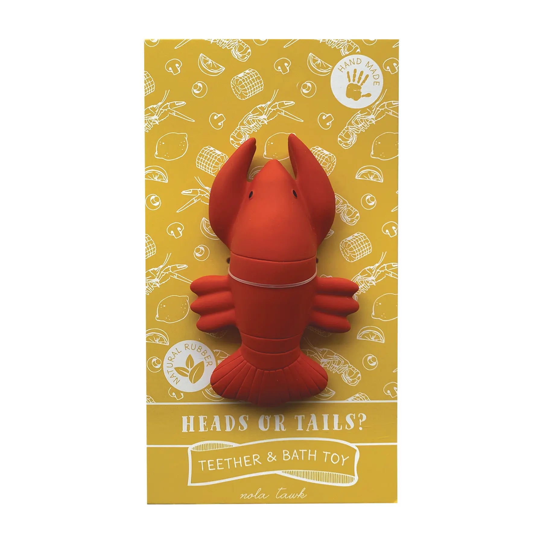 Heads or Tails Crawfish Bath Toy & Baby Teether by Nola Tawk, Southern lifestyle apparel main product photo