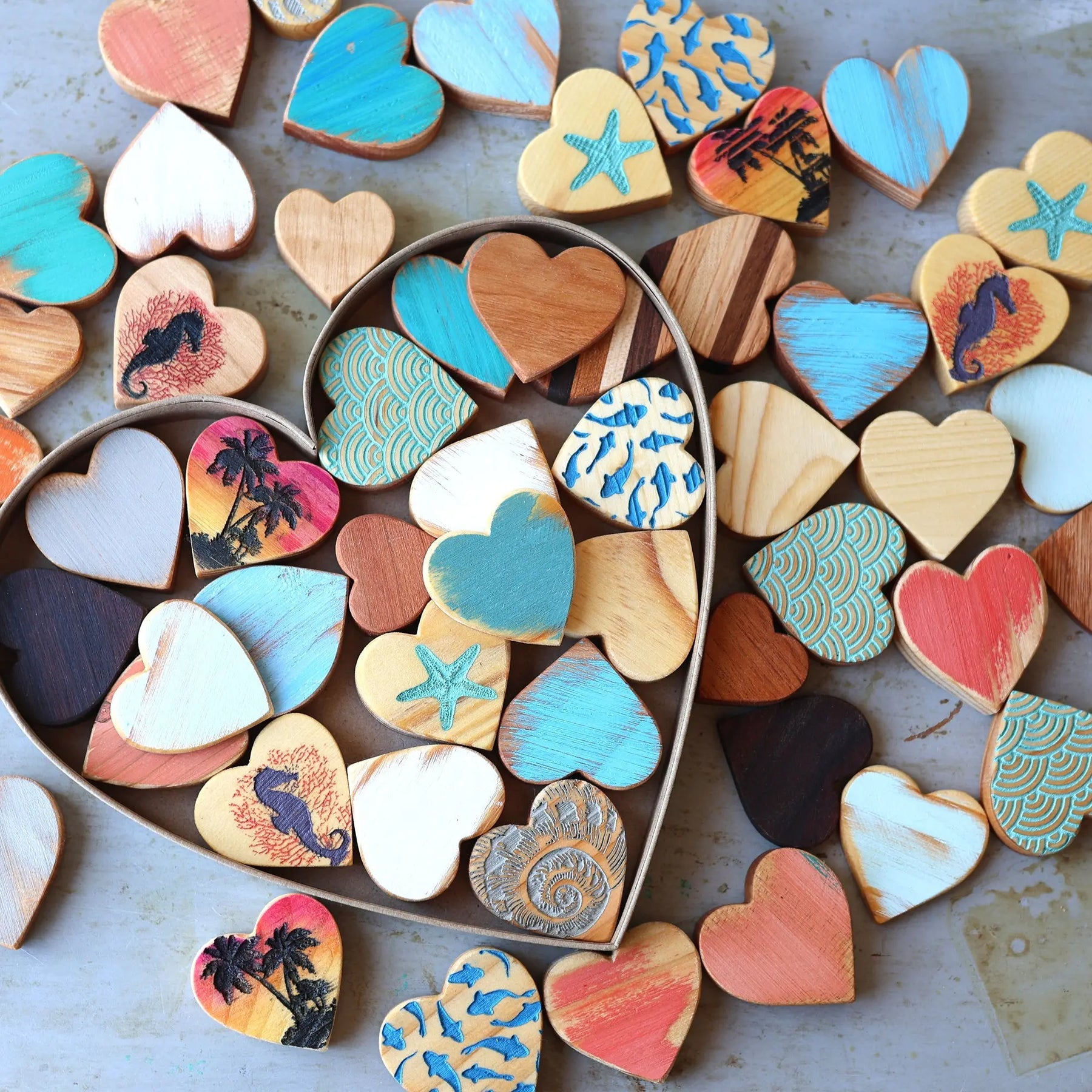 Heart-Shaped Mystery Boxes :: Beach by Dennehey Design Co., Southern home decor detail photo 2