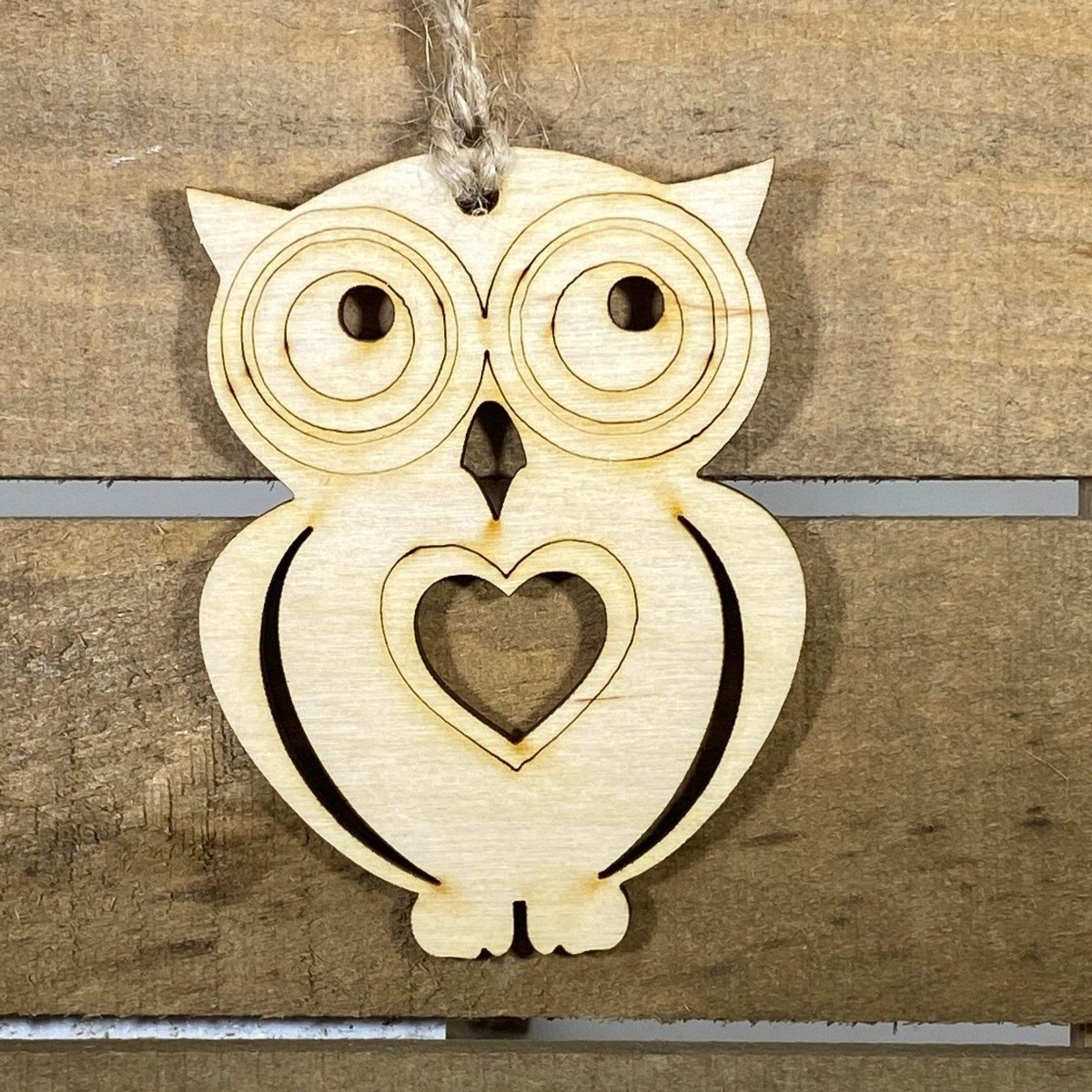 Heart Owl Wooden Christmas Ornament | Cute Love Owl Holiday Decor by Cate's Concepts, LLC, Southern home decor main product photo