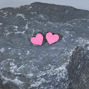 Heart Wooden Stud Earrings | Cute Everyday Jewelry by Cate's Concepts, LLC, handmade jewelry detail photo 3