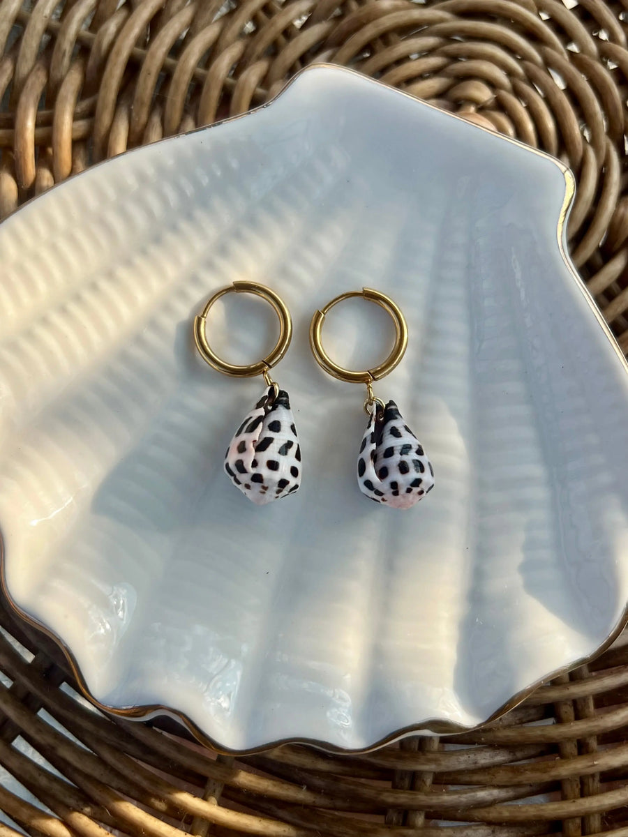 Hebrew Cone Shell Earrings - Gold