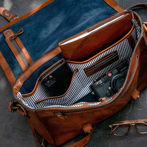 Heritage Leather Briefcase by Mission Mercantile Leather Goods, handmade leather goods detail photo 5
