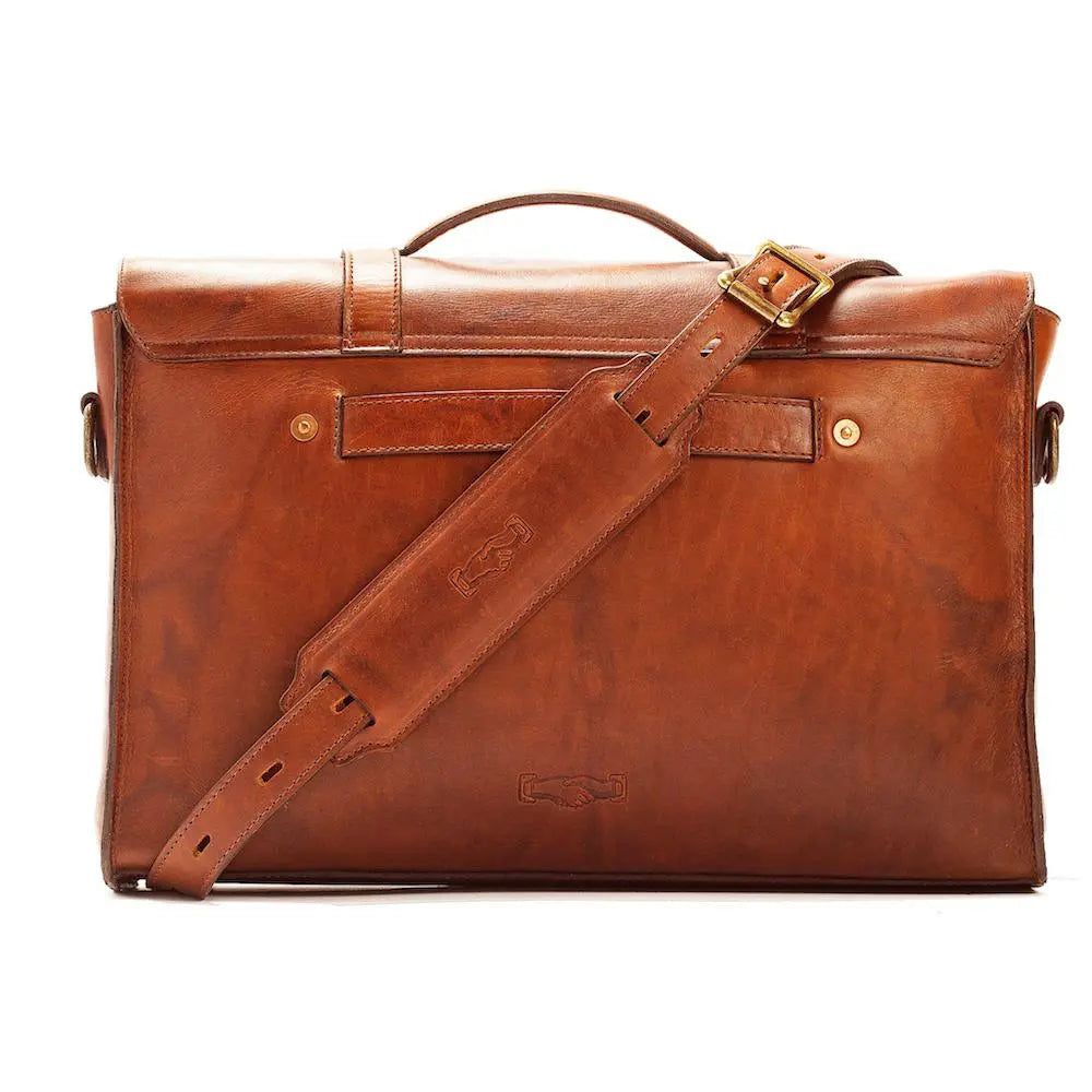 Heritage Leather Briefcase by Mission Mercantile Leather Goods, handmade leather goods detail photo 7