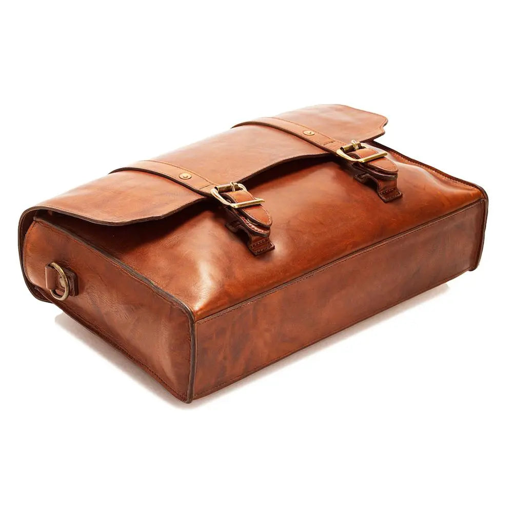 Heritage Leather Briefcase by Mission Mercantile Leather Goods, handmade leather goods detail photo 8
