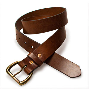 Heritage Leather Men's Belt by Mission Mercantile Leather Goods, handmade leather goods detail photo 3