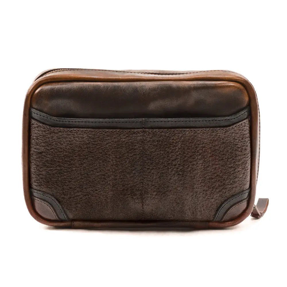 Heritage Leather "Doc" Electronics Organizer / Toiletry Kit by Mission Mercantile Leather Goods, natural skincare detail photo 5
