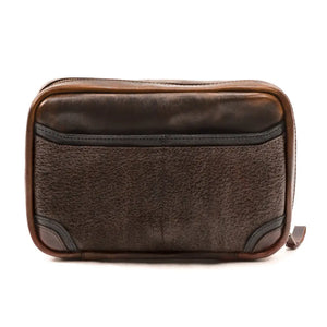 Heritage Leather "Doc" Electronics Organizer / Toiletry Kit by Mission Mercantile Leather Goods, natural skincare detail photo 5