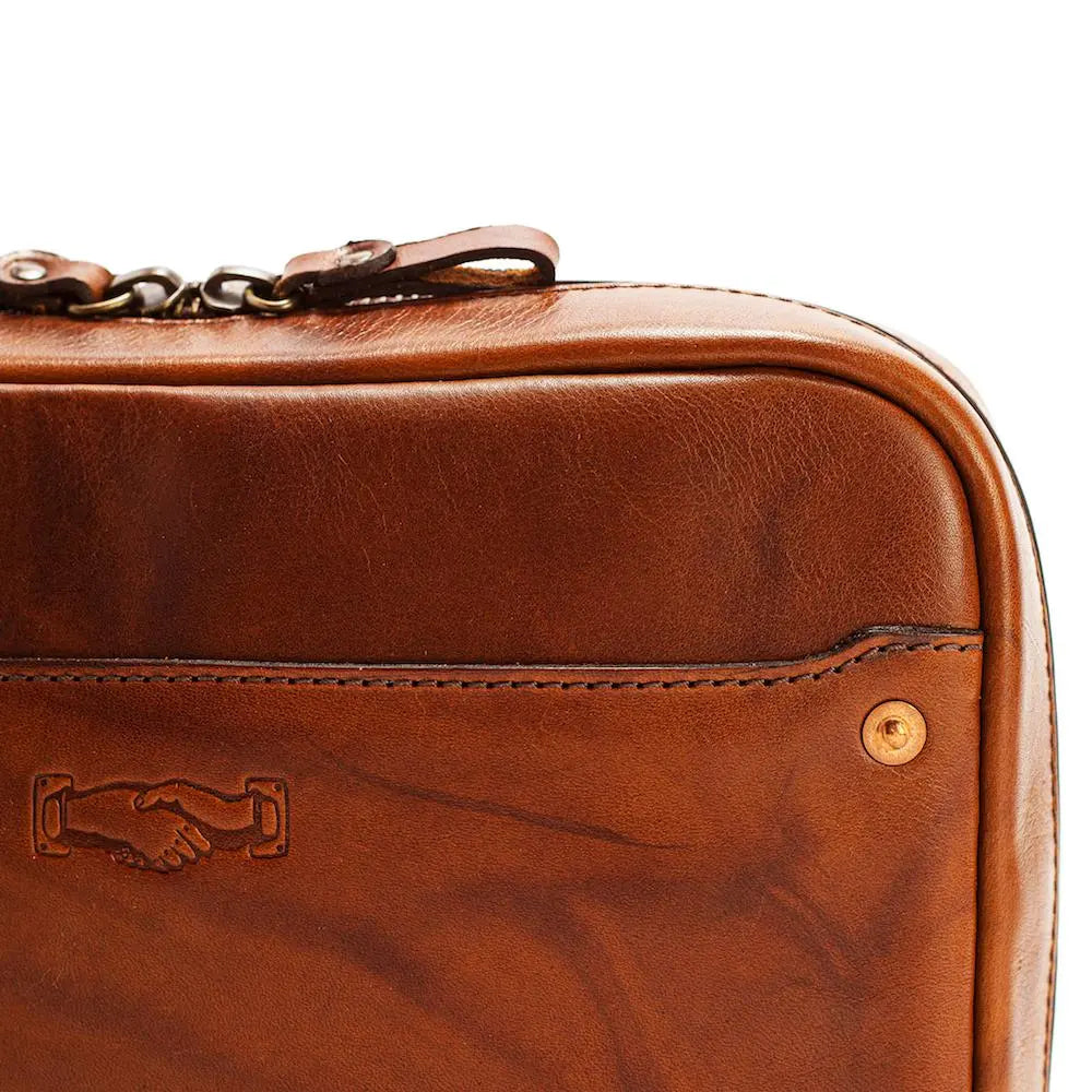 Heritage Leather "Doc" Electronics Organizer / Toiletry Kit by Mission Mercantile Leather Goods, natural skincare detail photo 18