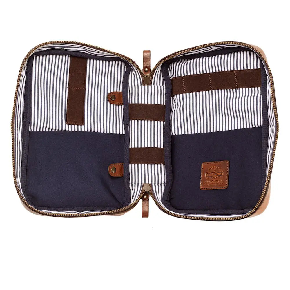 Heritage Leather "Doc" Electronics Organizer / Toiletry Kit by Mission Mercantile Leather Goods, natural skincare detail photo 20