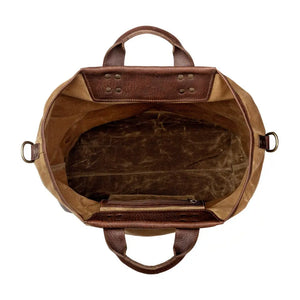 Heritage Waxed Canvas Original Ice Block Tote Bag by Mission Mercantile Leather Goods, handmade leather goods detail photo 8