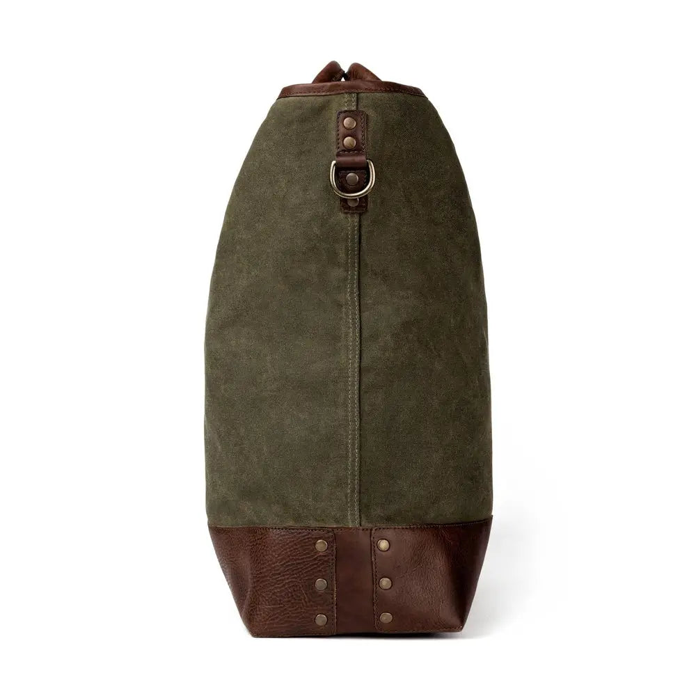 Heritage Waxed Canvas Original Ice Block Tote Bag by Mission Mercantile Leather Goods, handmade leather goods detail photo 13