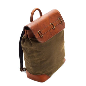 Heritage Waxed Canvas Steamer Backpack No. 2 by Mission Mercantile Leather Goods, Southern food gift detail photo 5