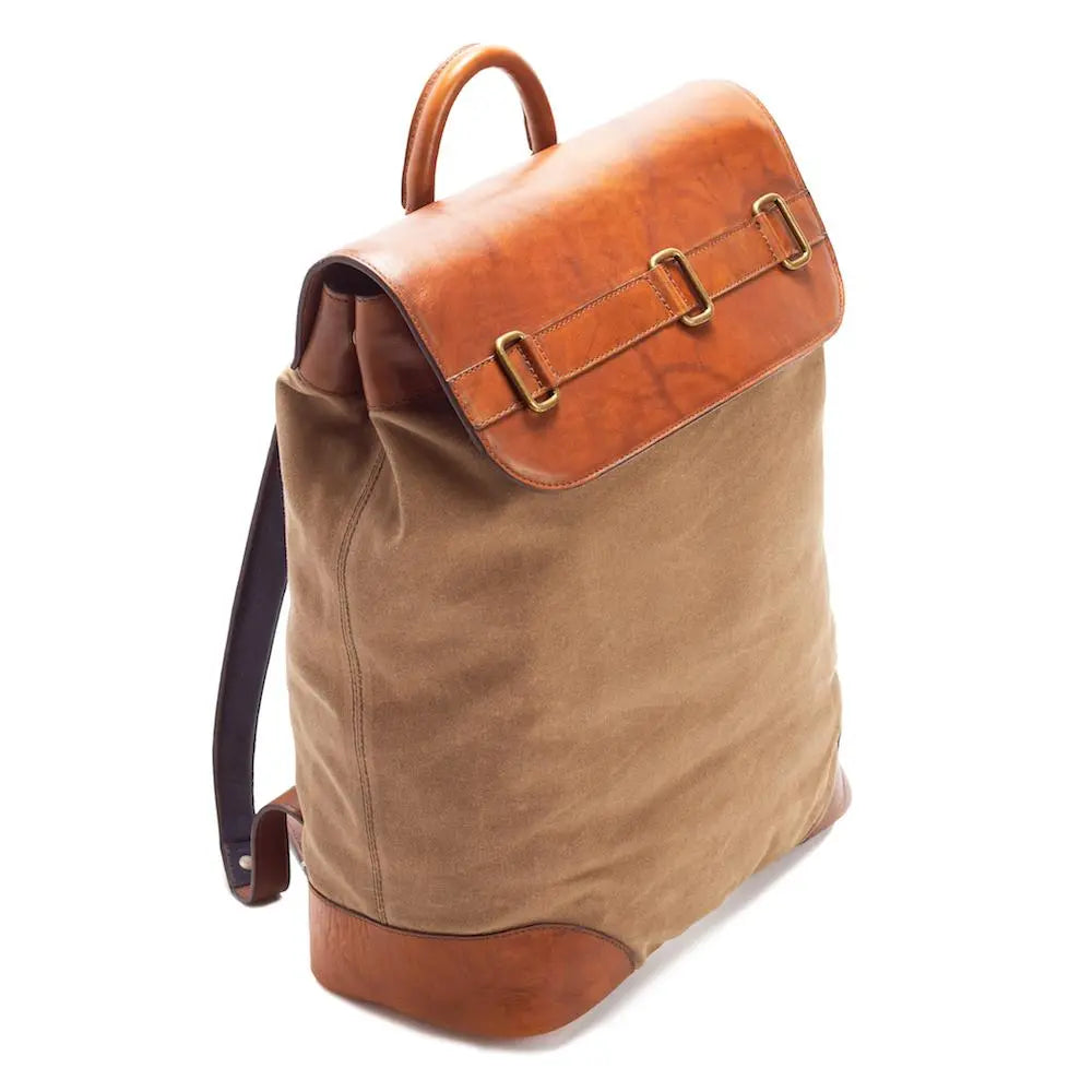 Heritage Waxed Canvas Steamer Backpack No. 2 by Mission Mercantile Leather Goods, Southern food gift detail photo 14
