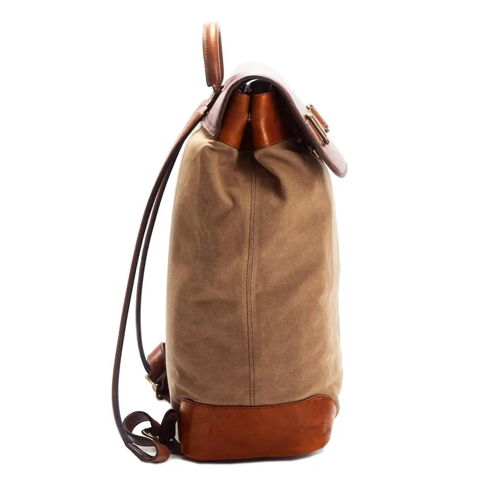 Heritage Waxed Canvas Steamer Backpack No. 2 by Mission Mercantile Leather Goods, Southern food gift detail photo 16