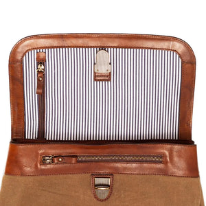 Heritage Waxed Canvas Steamer Backpack No. 2 by Mission Mercantile Leather Goods, Southern food gift detail photo 17