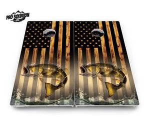 Hidden Deer & Fish Flag Cornhole Boards - Pro Solution Lite Series by Cornhole Solutions, custom cornhole board detail photo 4