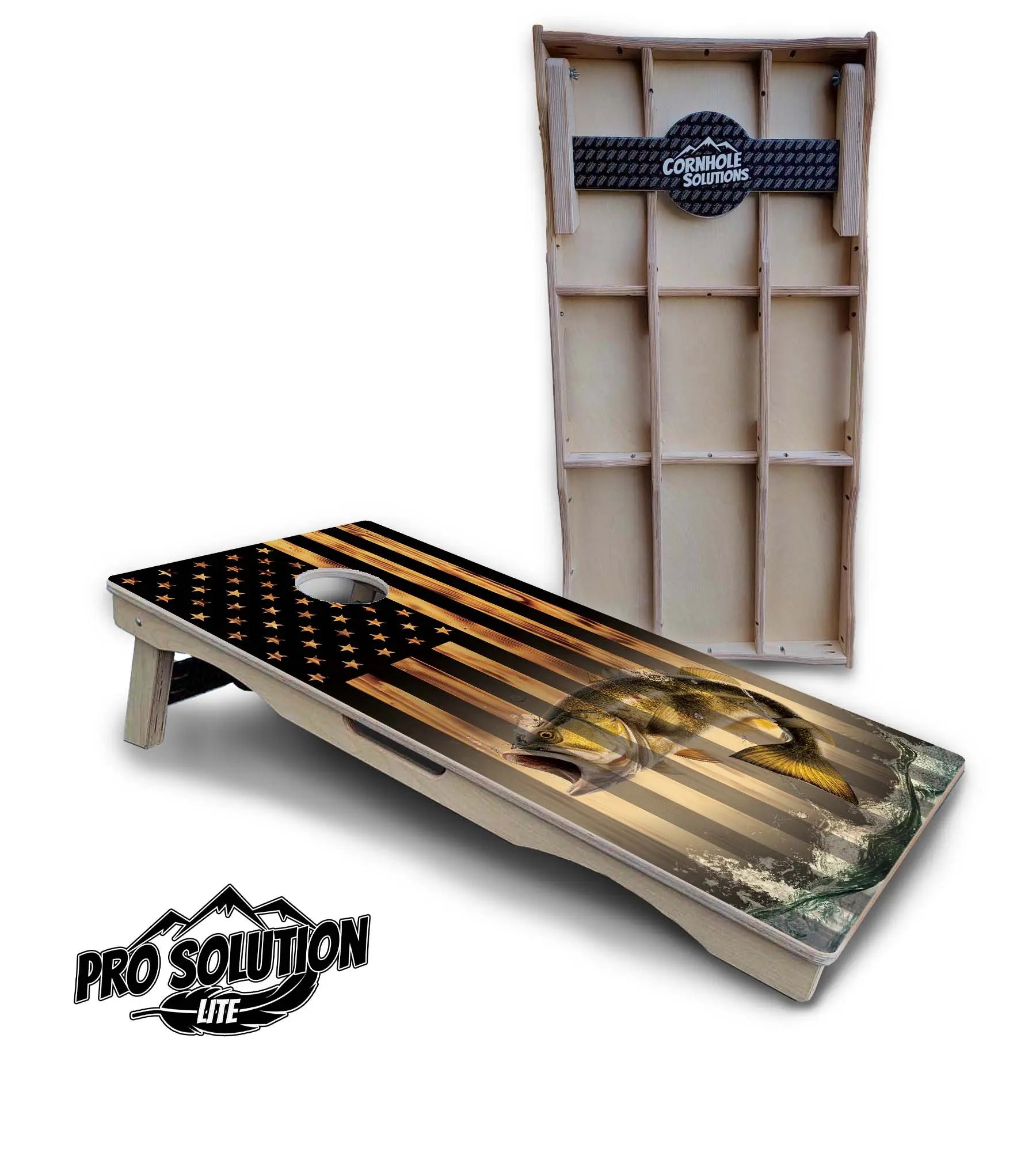 Hidden Deer & Fish Flag Cornhole Boards - Pro Solution Lite Series by Cornhole Solutions, custom cornhole board detail photo 8