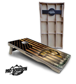Hidden Deer & Fish Flag Cornhole Boards - Pro Solution Lite Series by Cornhole Solutions, custom cornhole board detail photo 8