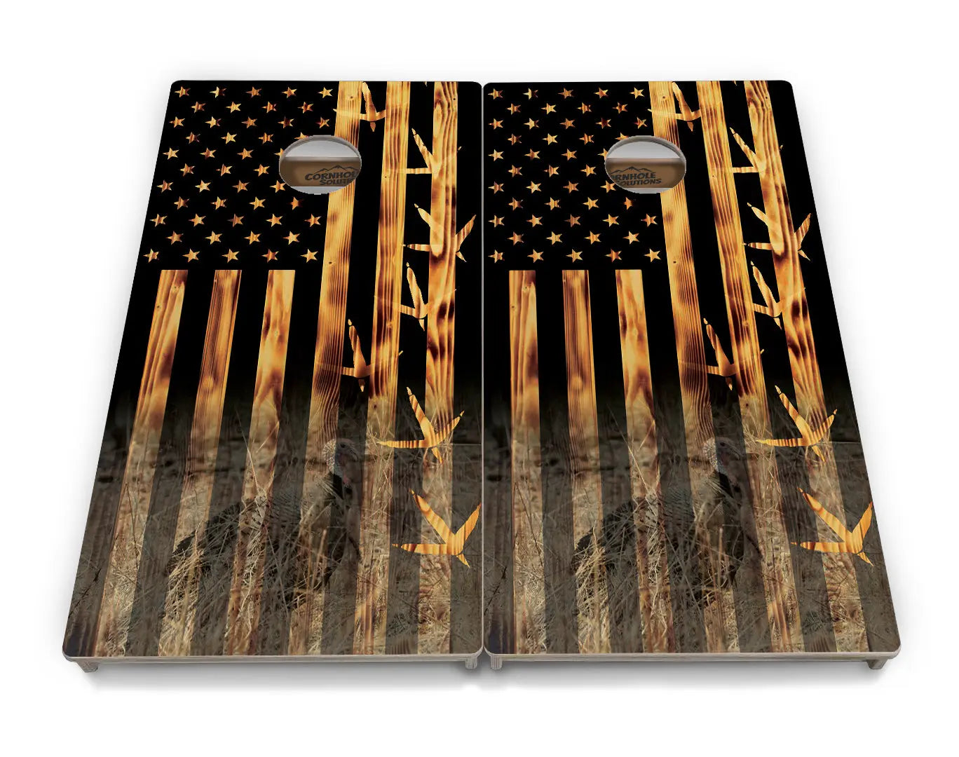 Hidden Turkey Flag Cornhole Boards - Professional Tournament Series by Cornhole Solutions, custom cornhole board detail photo 4