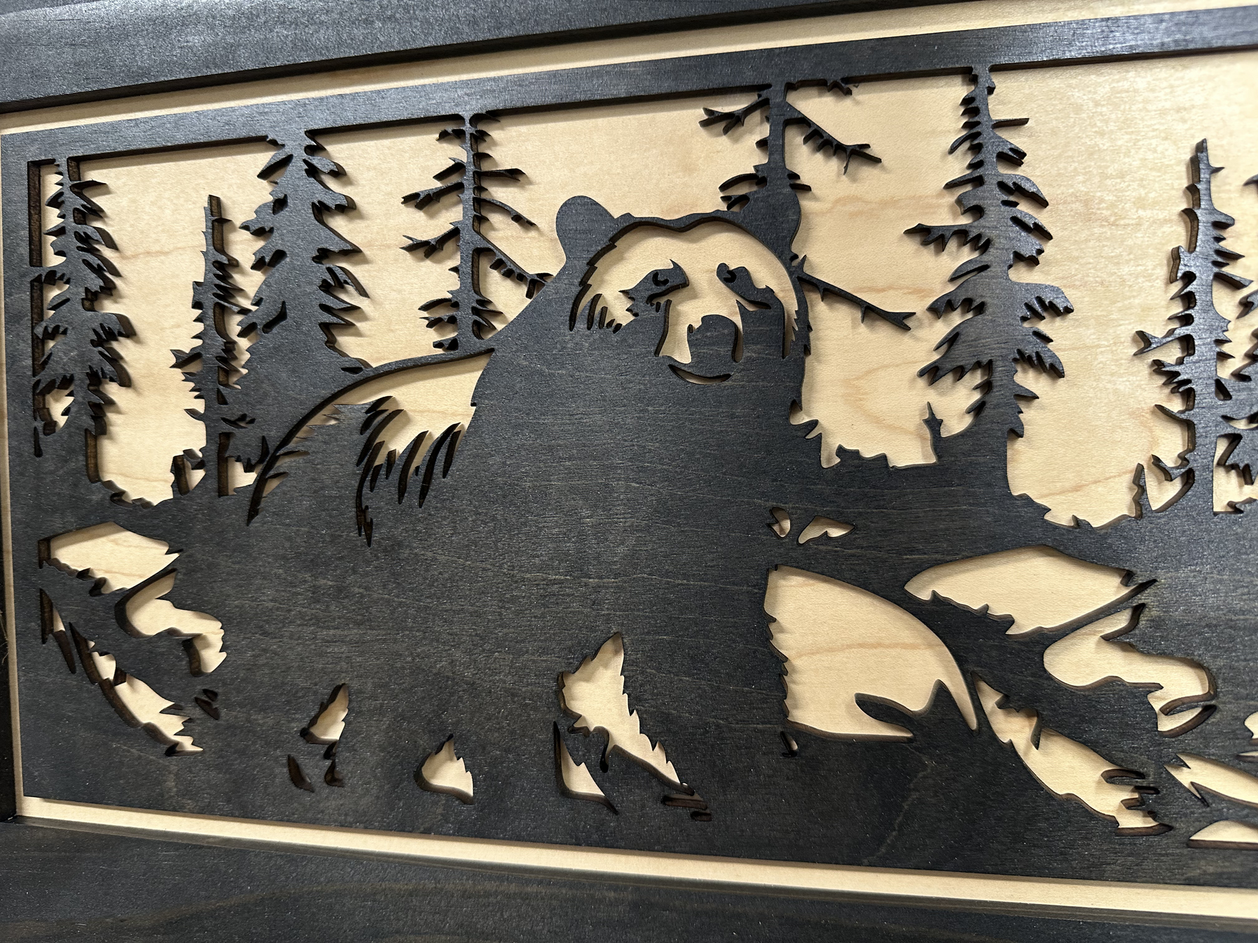 Hidden Gun Cabinet Black Bear Wall Decor – Concealed Furniture Secure Gun Cabinet by Bellewood Designs, Southern home decor detail photo 16