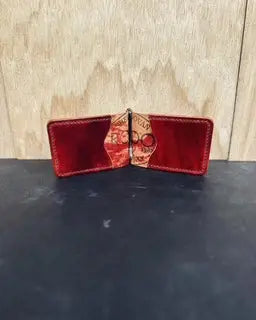High end leather money clip wallets by Kw Leatherworks, handmade leather goods detail photo 10