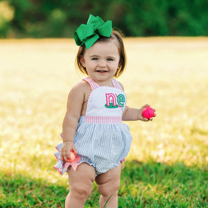 Hole-In-One Blue First Birthday Golf Bubble by Seven Lantern Lane, children's boutique clothing detail photo 3