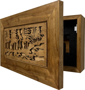 Home Self Defense Secure Storage Cabinet Outdoor Nature Scene with Stream and Eagle by Bellewood Designs, security safes detail photo 4