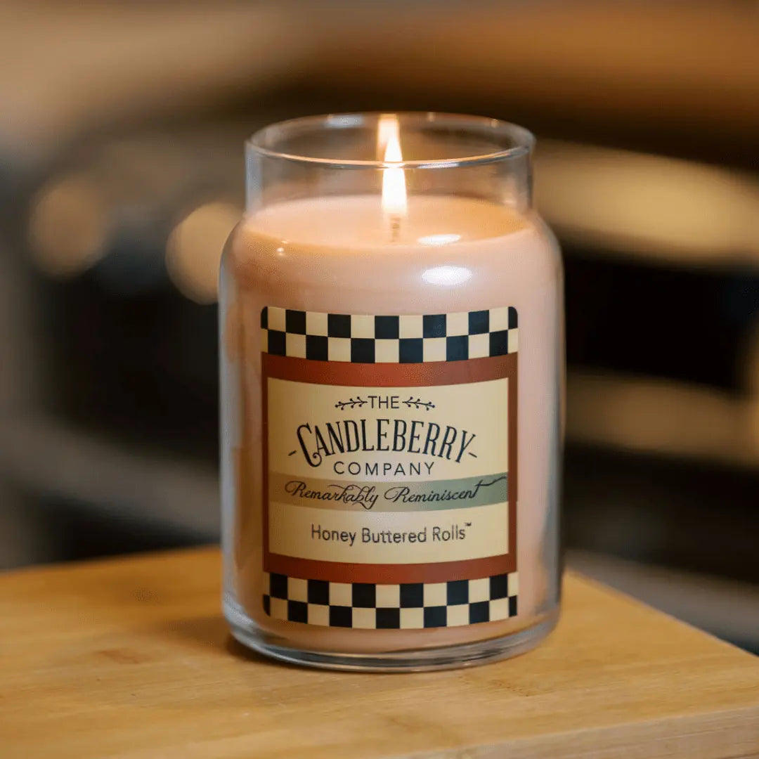 Honey Buttered Rolls™, Large Jar Candle (Collective) by The Candleberry® Candle Company, Southern food gift detail photo 2