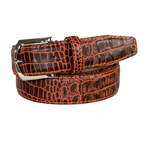 Honey Oak Mock Croc Leather Belt by Roger Ximenez: Bespoke Belts and Leather Accessories, Southern food gift detail photo 5