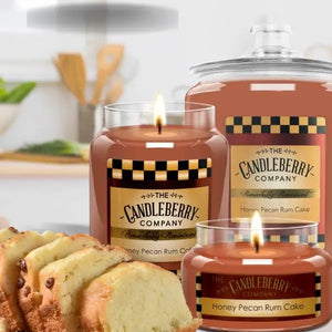 Honey Pecan Rum Cake™, Small Jar Candle (Collective) by The Candleberry® Candle Company, Southern food gift detail photo 2
