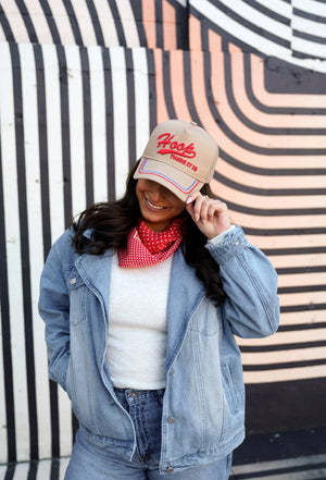 Hoop there it is - Tan Vintage Trucker Hat by KenzKustomz, Southern lifestyle apparel detail photo 6