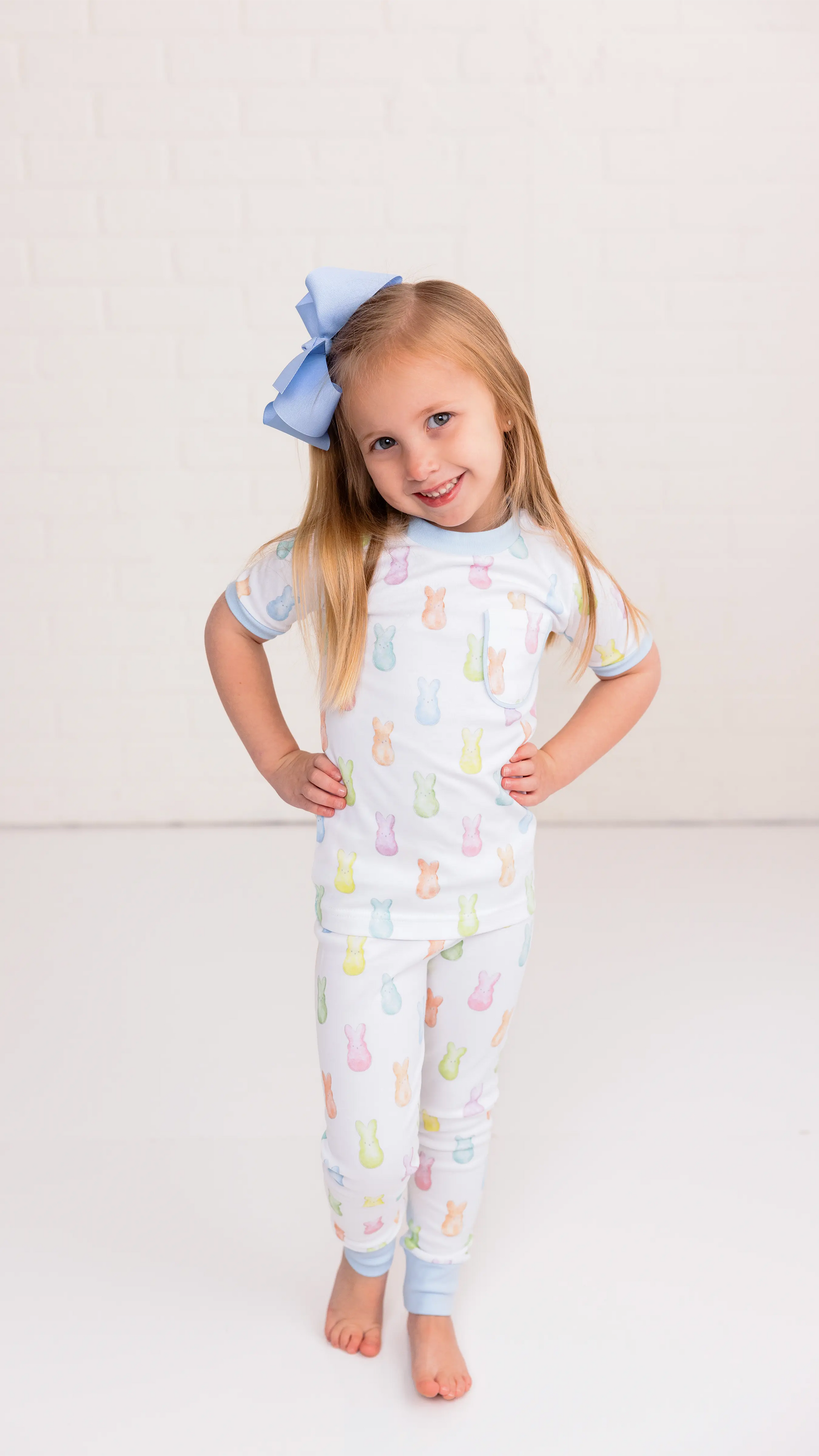 Hoppy Easter Organic Cotton Kids Pajamas by Nola Tawk, Southern food gift detail photo 5