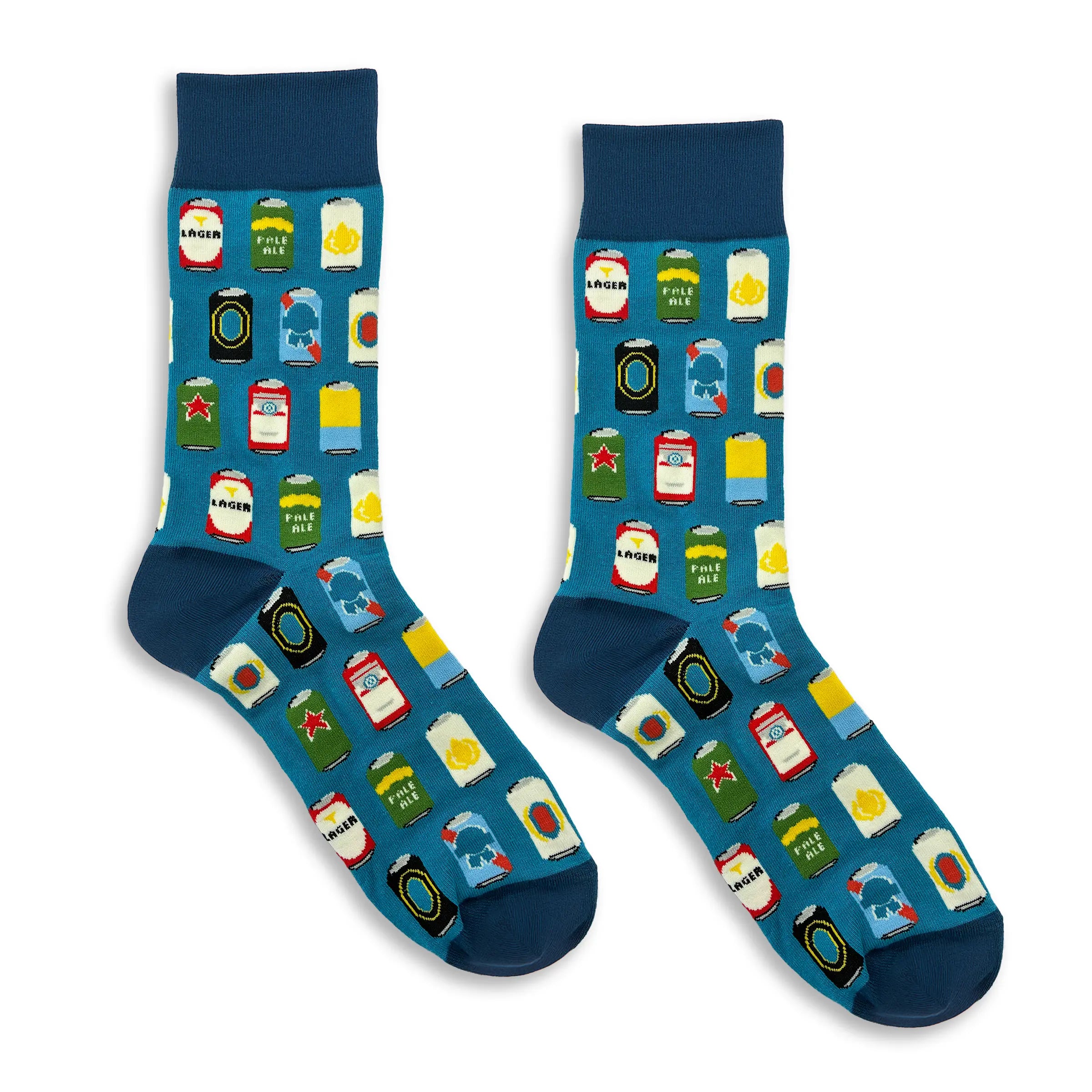Hoppy Feet Beer Can Socks by Nola Tawk, crew socks main product photo