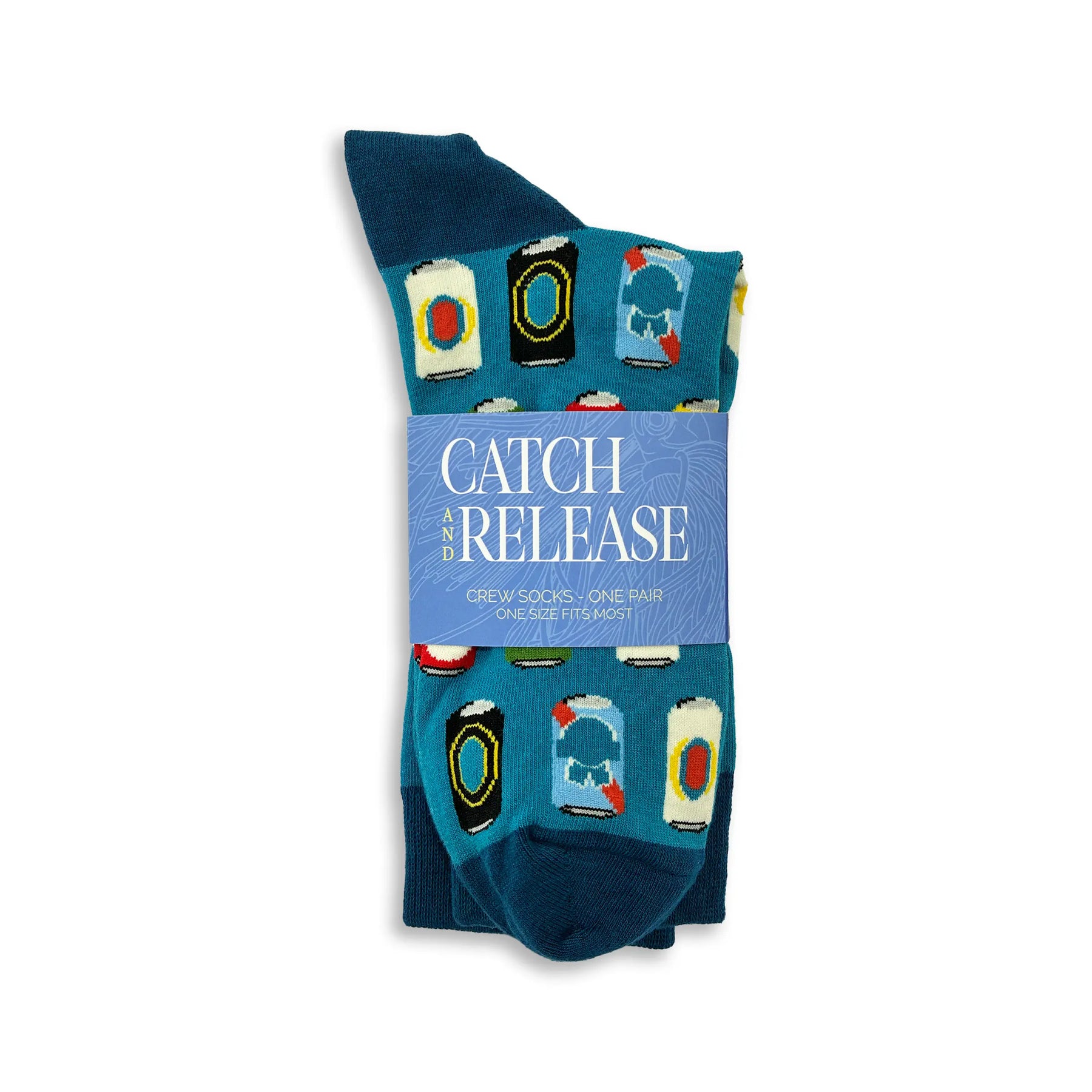 Hoppy Feet Beer Can Socks by Nola Tawk, crew socks detail photo 2