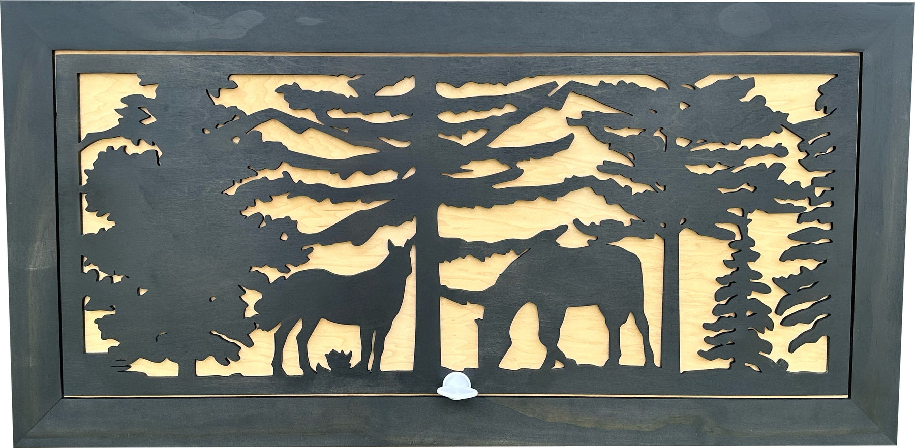 Horse Farm Wall Art Gun Concealment Furniture - Handcrafted Wooden Gun Cabinets - Gun Shelf Hidden Storage for Rifles, Shotguns, & Handguns - Quick Ac by Bellewood Designs