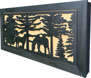 Horse Farm Wall Art Gun Concealment Furniture - Handcrafted Wooden Gun Cabinets - Gun Shelf Hidden Storage for Rifles, Shotguns, & Handguns - Quick Ac by Bellewood Designs
